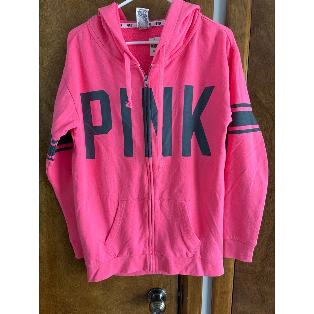 Victoria’s Secret PINK Full Zip Hoodie Sz. XS NWT Neon Pink